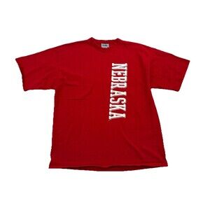 Vintage 90s Nebraska Huskers TimeOut Brand T Shirt Heavyweight Size XL Y2K Retro